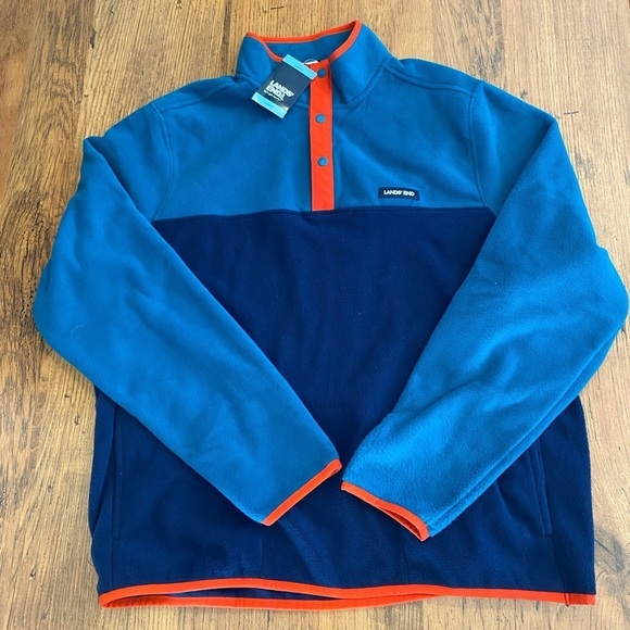 NWT Men’s Lands End Snap Neck Pull Over Size Large Sweatshirt - Picture 4 of 11